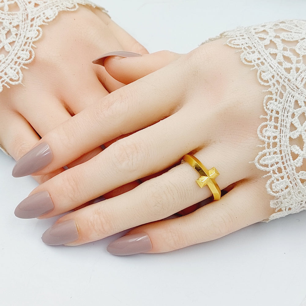 21K Turkish Ring Made of 21K Yellow Gold by Saeed Jewelry-خاتم-تركي-2