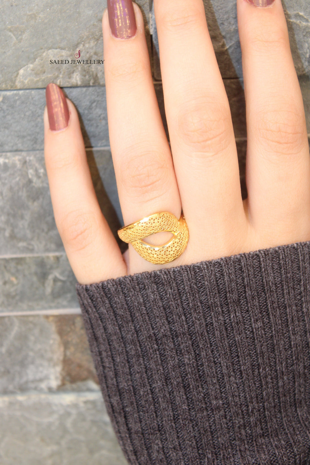 21K Gold Turkish Ring by Saeed Jewelry - Image 2