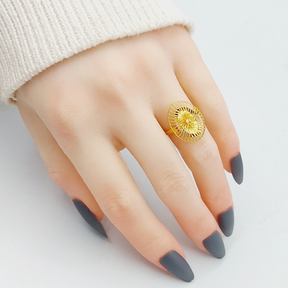 21K Turkish Rose Ring Made of 21K Yellow Gold by Saeed Jewelry-27208