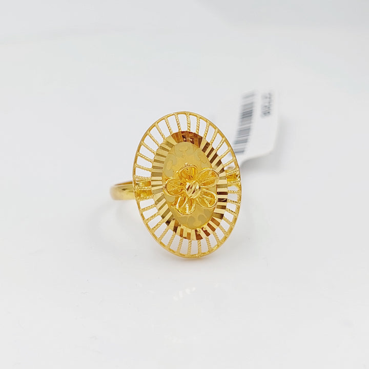 21K Turkish Rose Ring Made of 21K Yellow Gold by Saeed Jewelry-27208