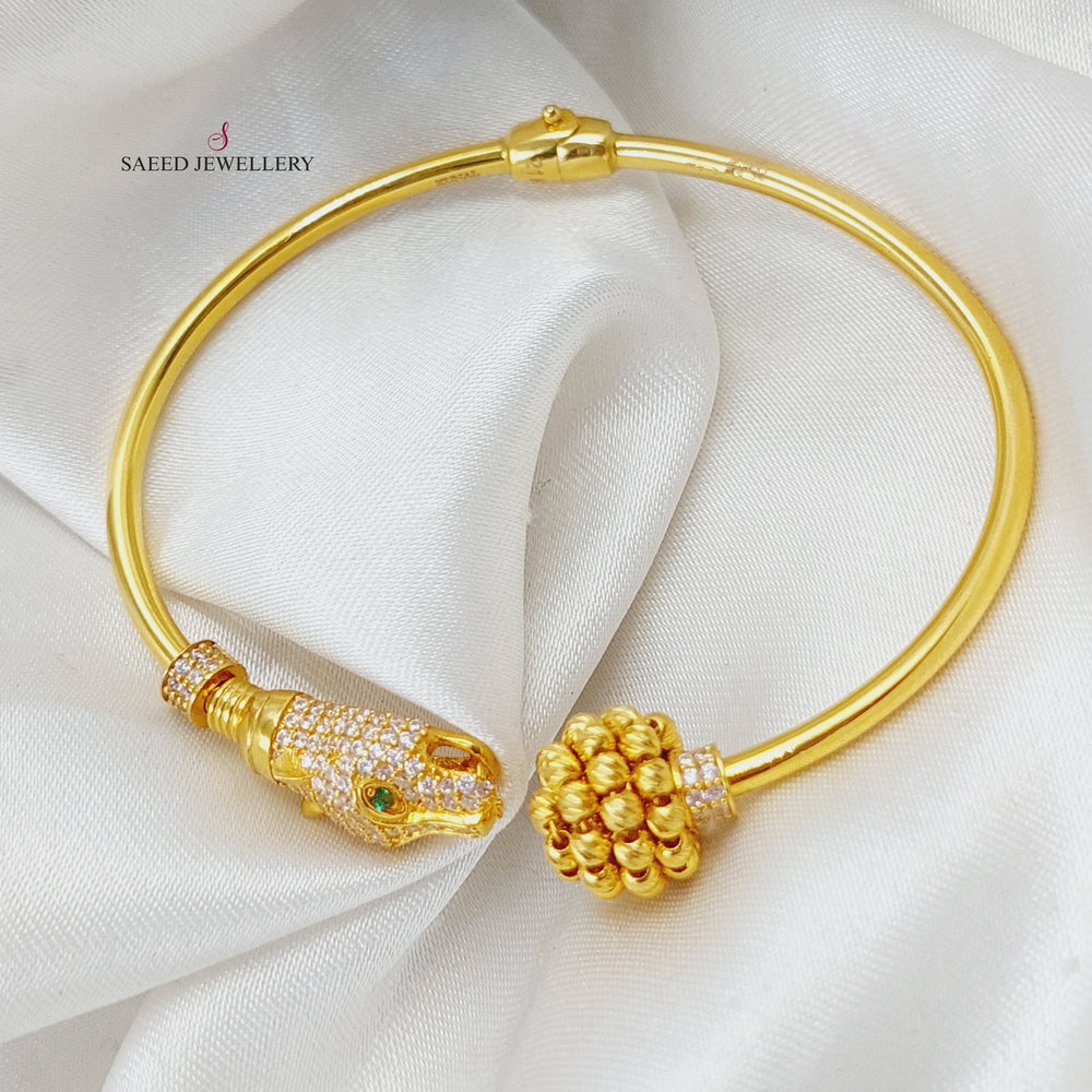 21K Turkish Tiger Bracelet Made of 21K Yellow Gold by Saeed Jewelry-25137
