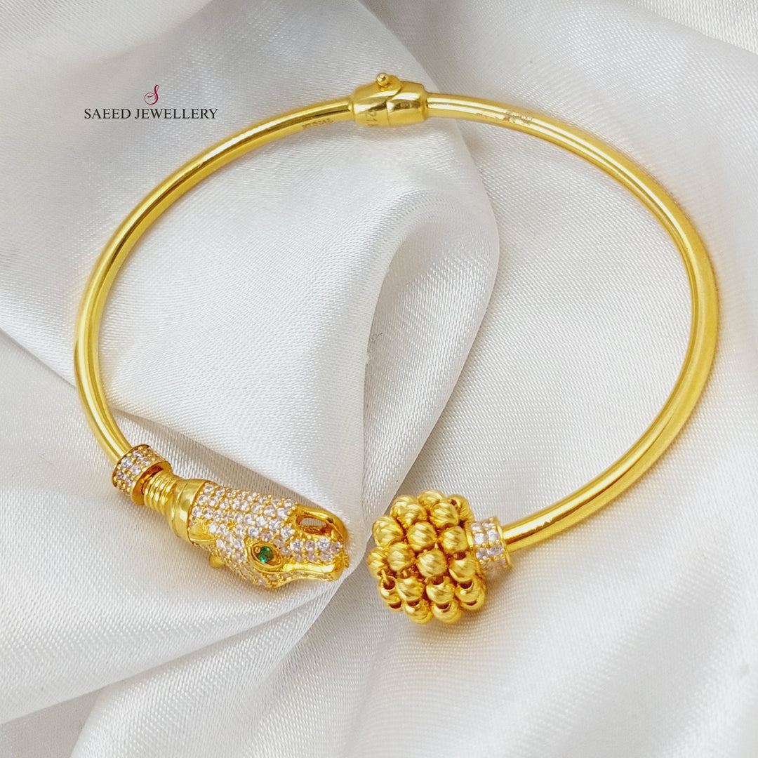 21K Turkish Tiger Bracelet Made of 21K Yellow Gold by Saeed Jewelry-25137