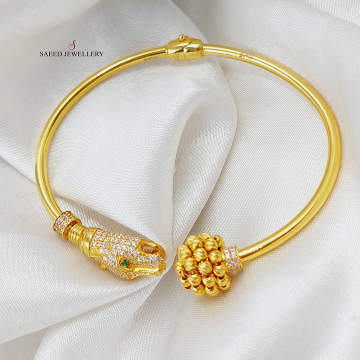 21K Turkish Tiger Bracelet Made of 21K Yellow Gold by Saeed Jewelry-25137