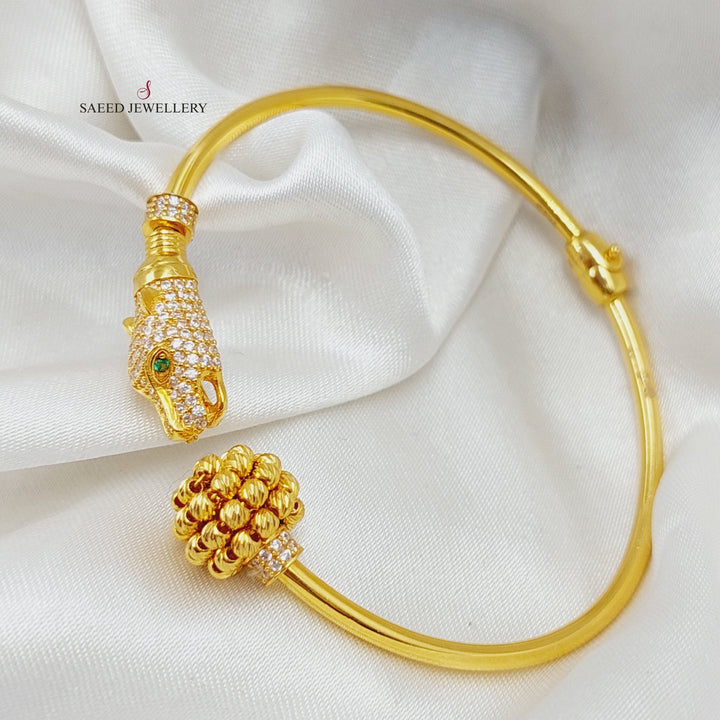 21K Turkish Tiger Bracelet Made of 21K Yellow Gold by Saeed Jewelry-25137