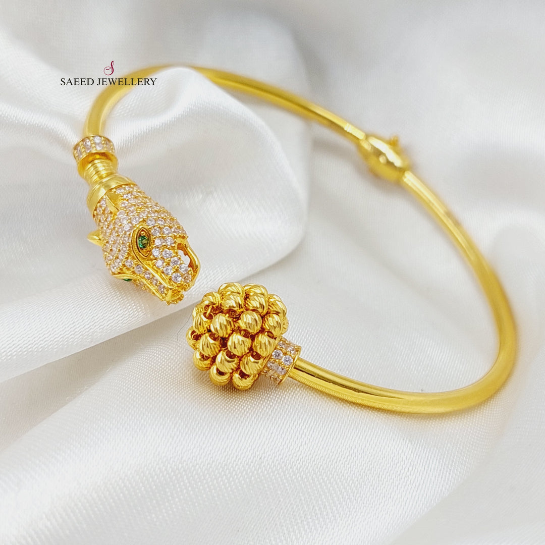 21K Turkish Tiger Bracelet Made of 21K Yellow Gold by Saeed Jewelry-25137