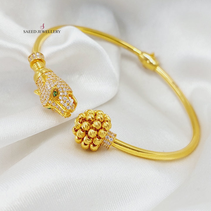 21K Turkish Tiger Bracelet Made of 21K Yellow Gold by Saeed Jewelry-25137