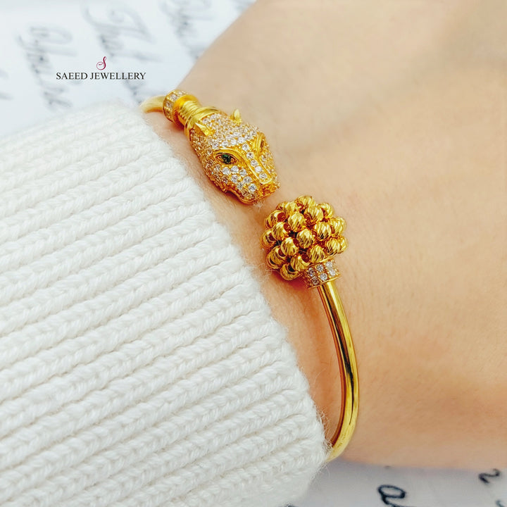 21K Turkish Tiger Bracelet Made of 21K Yellow Gold by Saeed Jewelry-25137