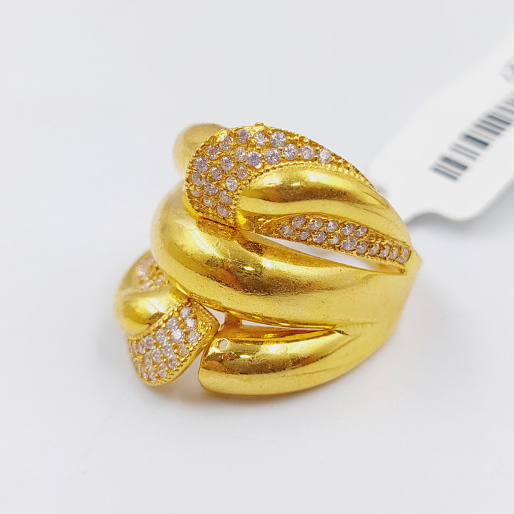 21K Gold Turkish Zirconia Ring by Saeed Jewelry - Image 4