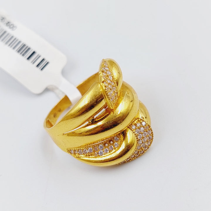 21K Gold Turkish Zirconia Ring by Saeed Jewelry - Image 6