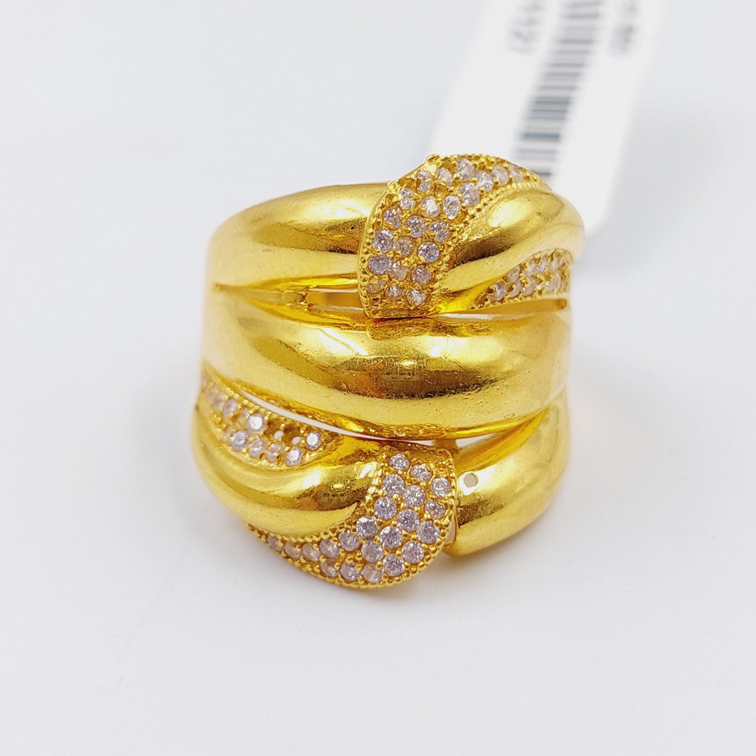 21K Turkish Zirconia Ring Made of 21K Yellow Gold by Saeed Jewelry-21127