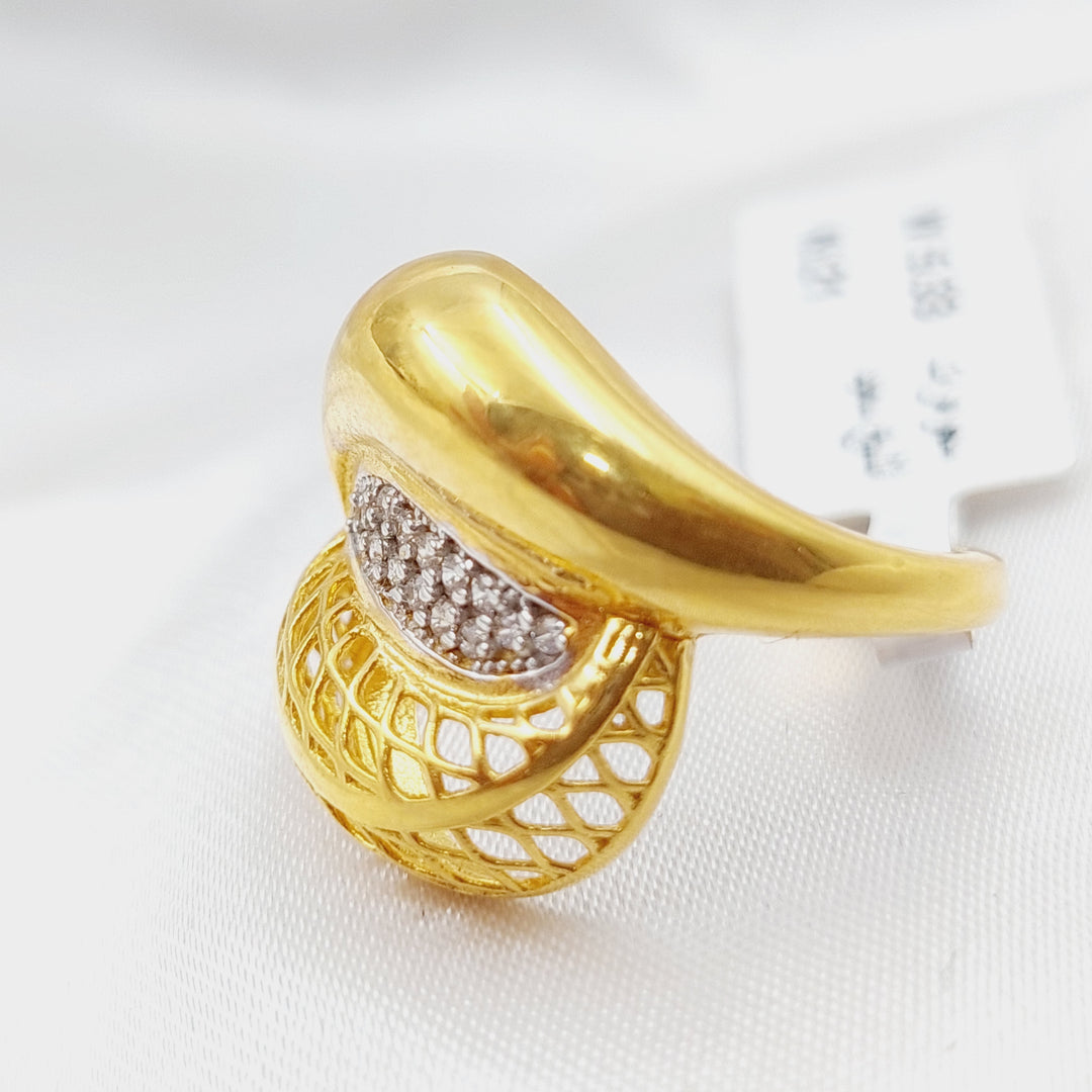 21K Gold Turkish Zirconia Ring by Saeed Jewelry - Image 5