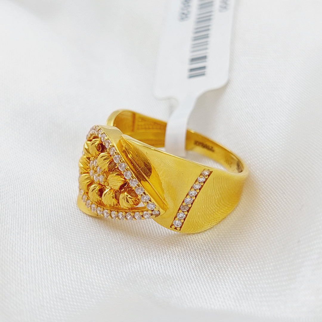 21K Gold Turkish Zirconia Ring by Saeed Jewelry - Image 4