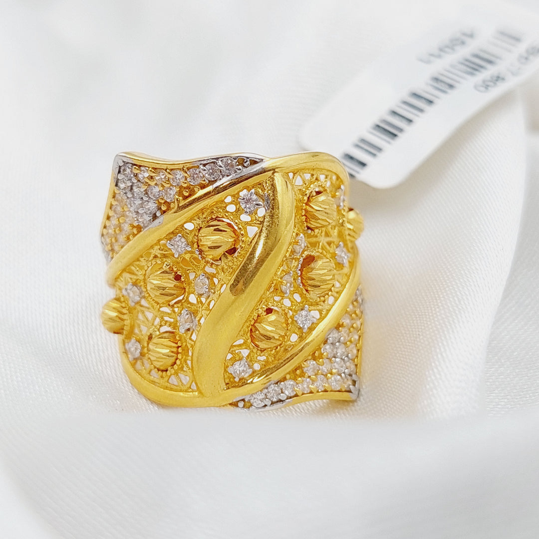 21K Gold Turkish Zirconia Ring by Saeed Jewelry - Image 3