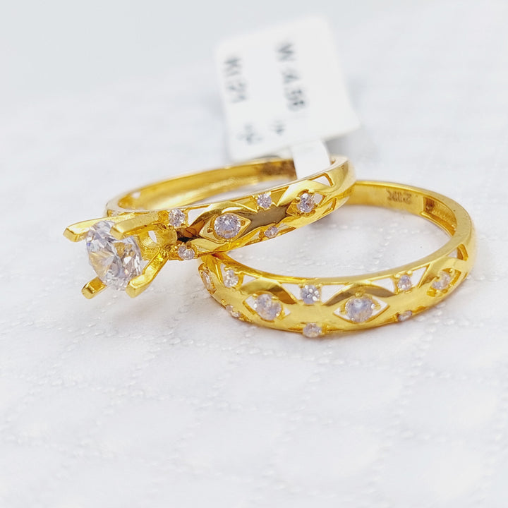 21K Gold Twins Engagement Ring by Saeed Jewelry - Image 3