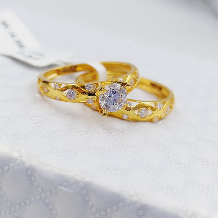 21K Gold Twins Engagement Ring by Saeed Jewelry - Image 6