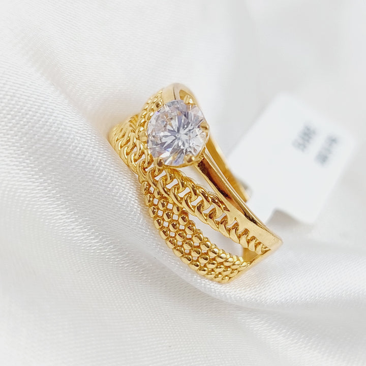 21K Gold Twins Engagement Ring by Saeed Jewelry - Image 9