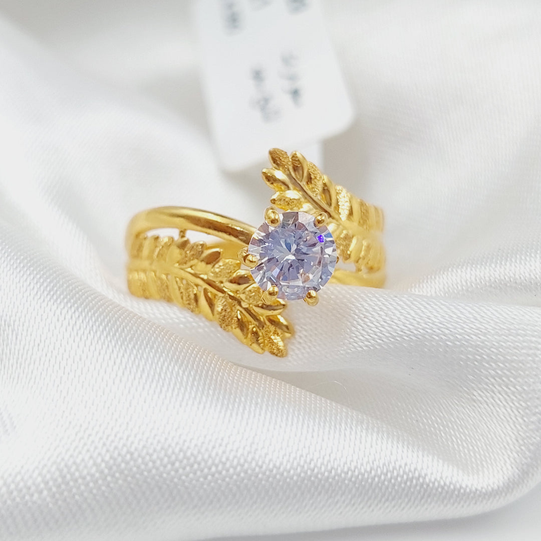 21K Twins Engagement Ring Made of 21K Yellow Gold by Saeed Jewelry-26537