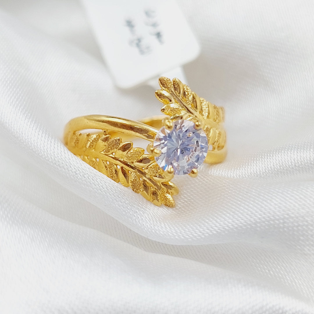 21K Twins Engagement Ring Made of 21K Yellow Gold by Saeed Jewelry-26537