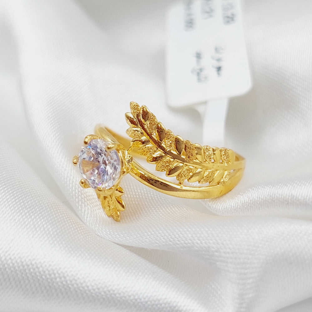 21K Twins Engagement Ring Made of 21K Yellow Gold by Saeed Jewelry-26538
