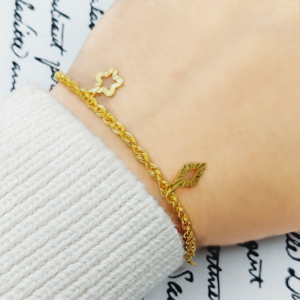 21K Twisted Bracelet Made of 21K Yellow Gold by Saeed Jewelry-25687