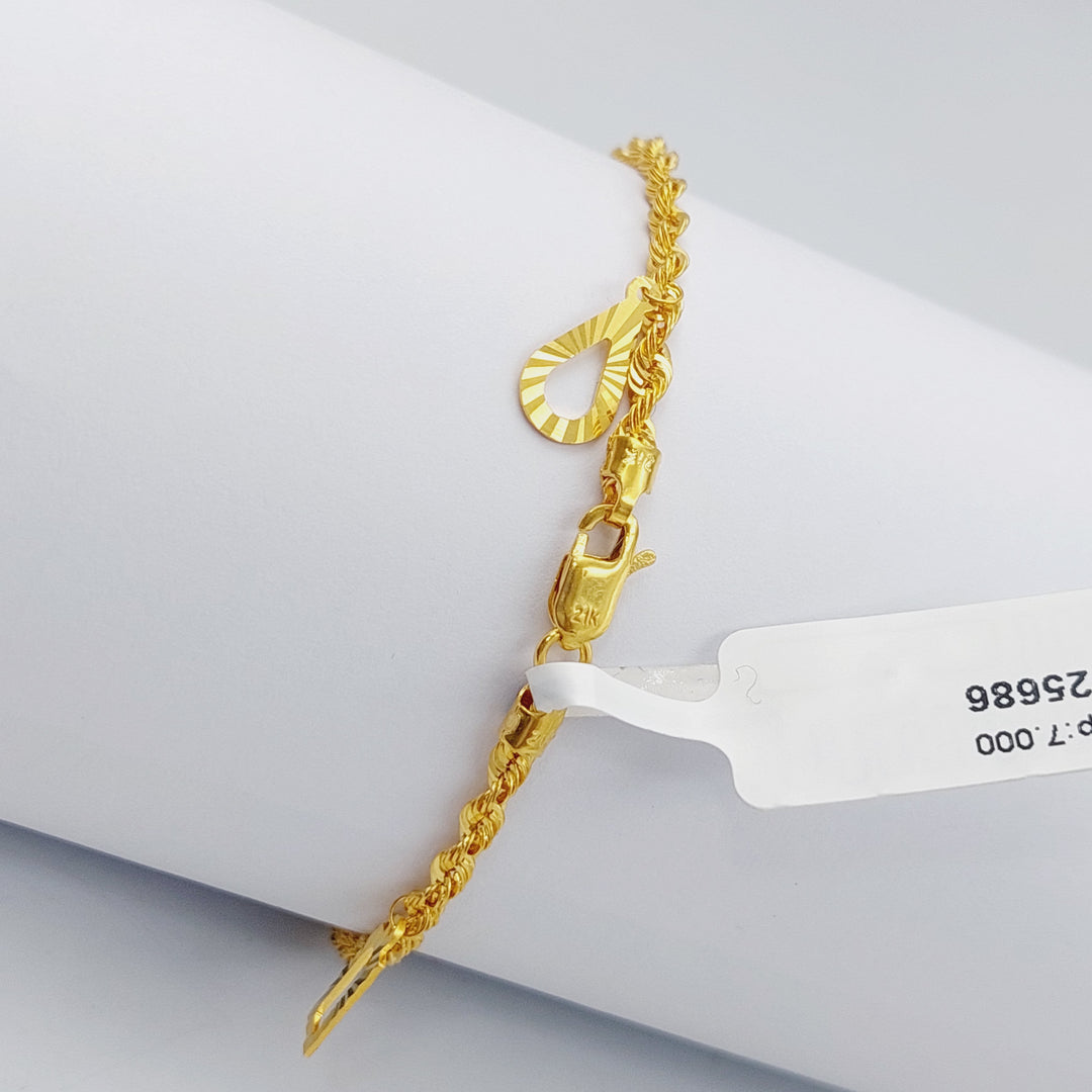 21K Twisted Bracelet Made of 21K Yellow Gold by Saeed Jewelry-25687