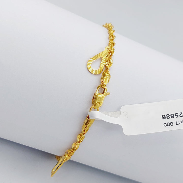 21K Twisted Bracelet Made of 21K Yellow Gold by Saeed Jewelry-25687