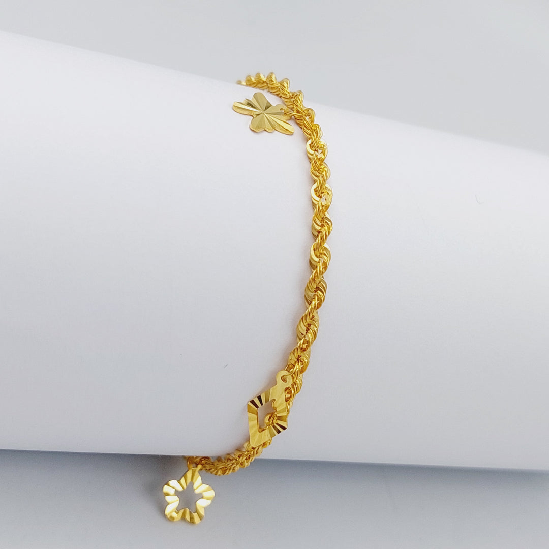 21K Twisted Bracelet Made of 21K Yellow Gold by Saeed Jewelry-25687