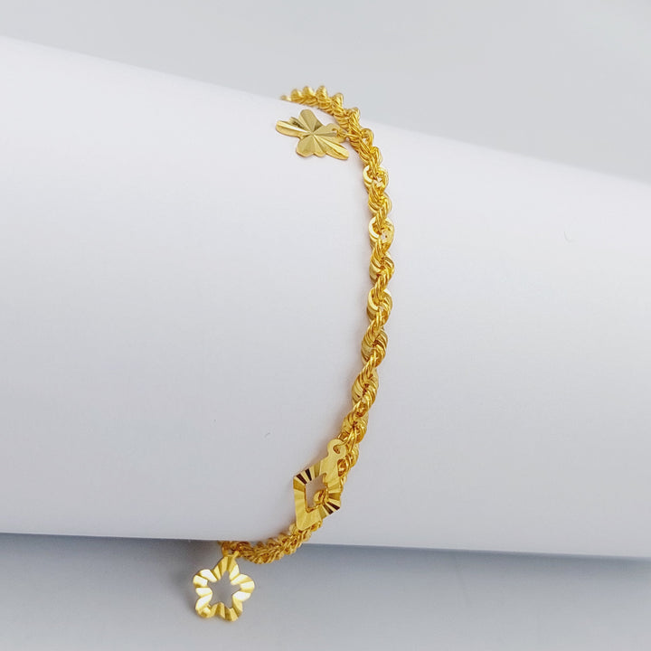 21K Twisted Bracelet Made of 21K Yellow Gold by Saeed Jewelry-25687