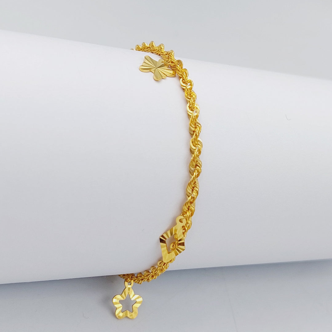 21K Twisted Bracelet Made of 21K Yellow Gold by Saeed Jewelry-25687