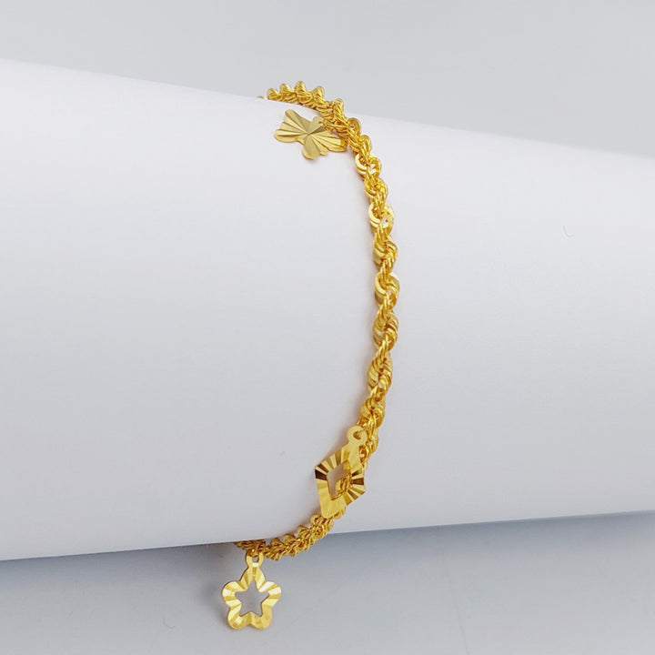 21K Twisted Bracelet Made of 21K Yellow Gold by Saeed Jewelry-25687