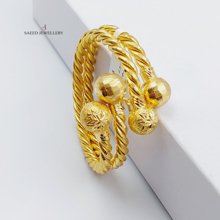 21K Twisted Bracelet Made of 21K Yellow Gold by Saeed Jewelry-اسوارة-انجاصه-1