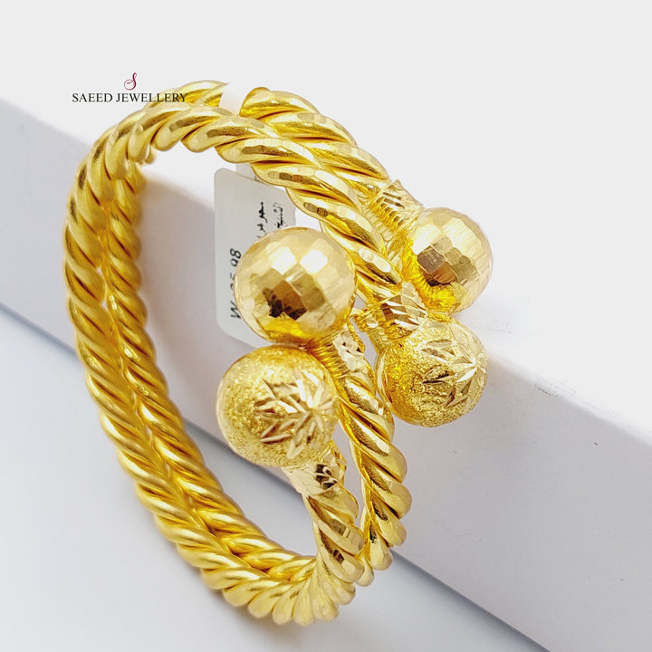 21K Twisted Bracelet Made of 21K Yellow Gold by Saeed Jewelry-اسوارة-انجاصه-1