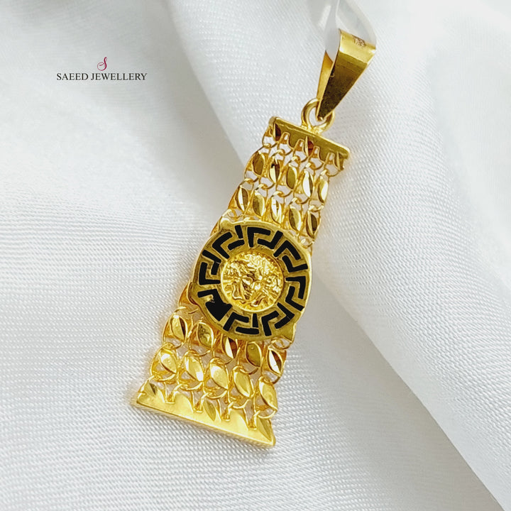 21K Virna Pendant Made of 21K Yellow Gold by Saeed Jewelry-26958