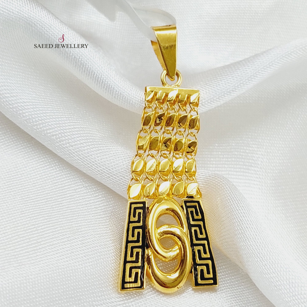 21K Virna Pendant Made of 21K Yellow Gold by Saeed Jewelry-26959