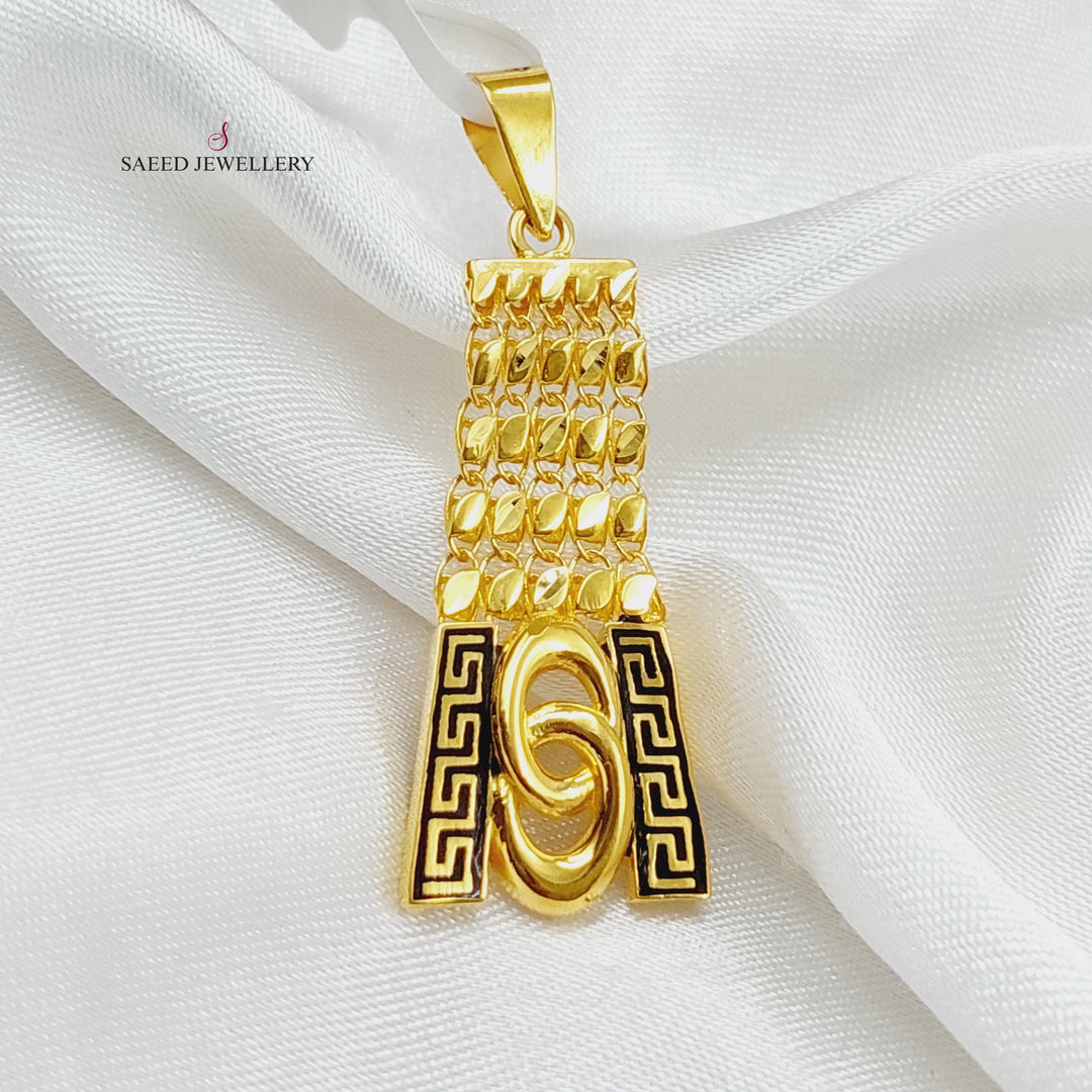 21K Virna Pendant Made of 21K Yellow Gold by Saeed Jewelry-26959