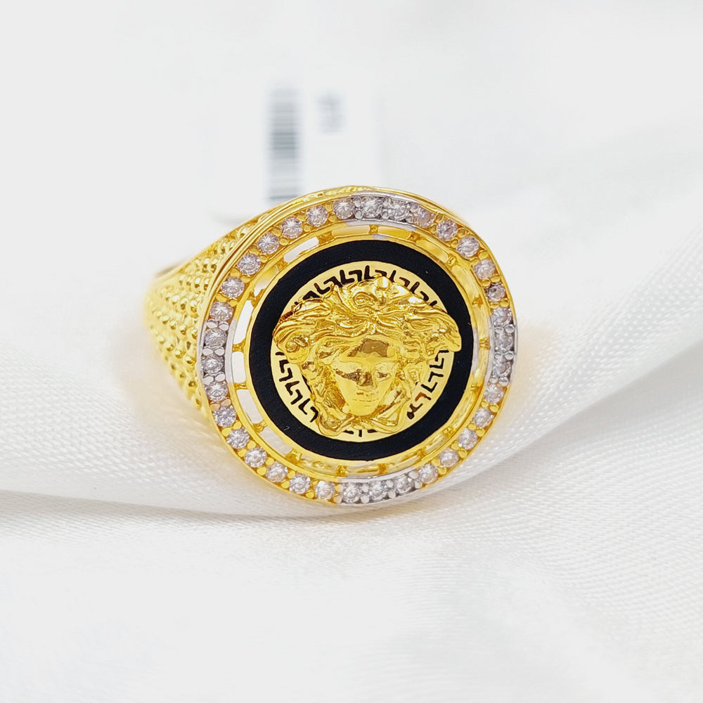 21K Virna Zirconia Ring Made of 21K Yellow Gold by Saeed Jewelry-26801