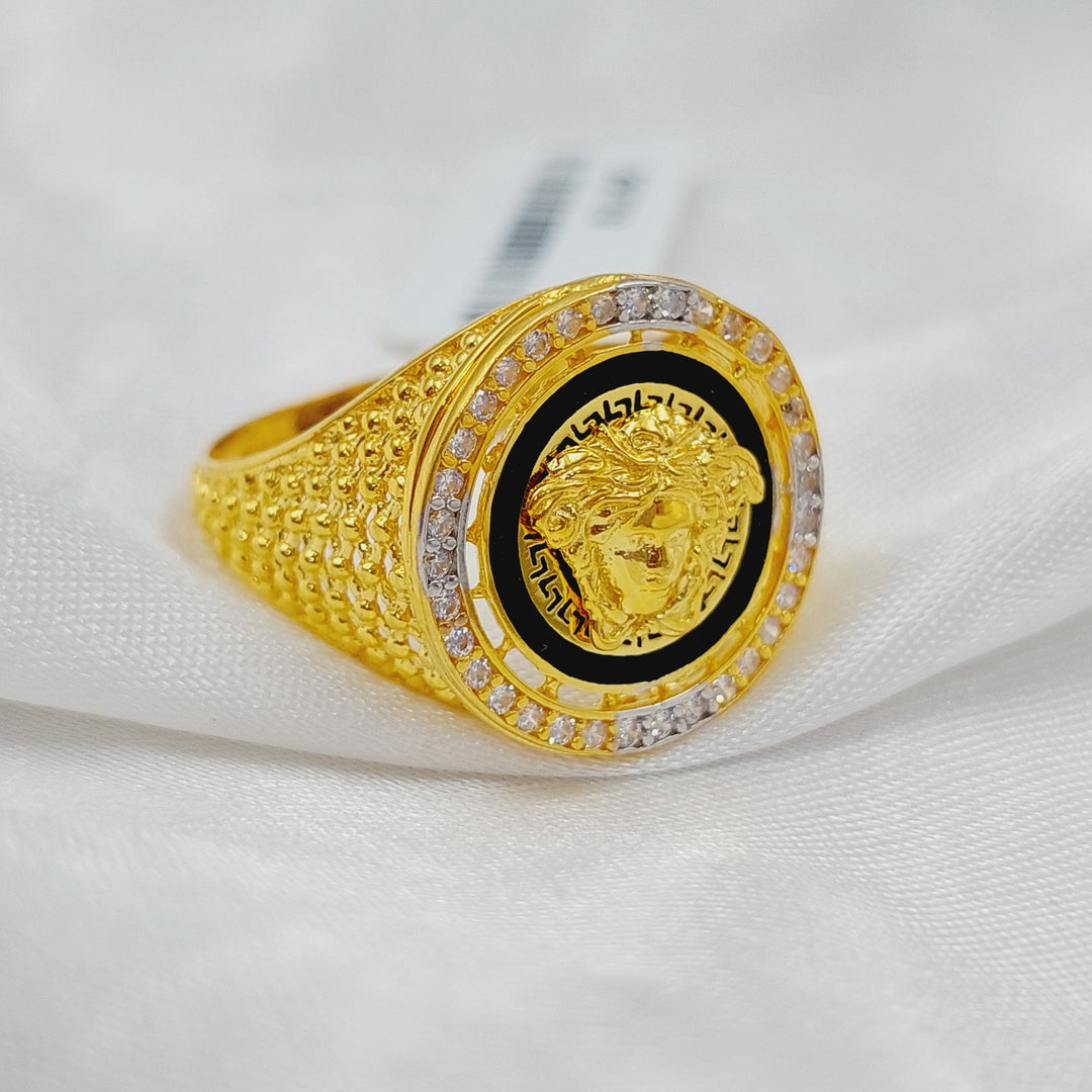 21K Virna Zirconia Ring Made of 21K Yellow Gold by Saeed Jewelry-26801