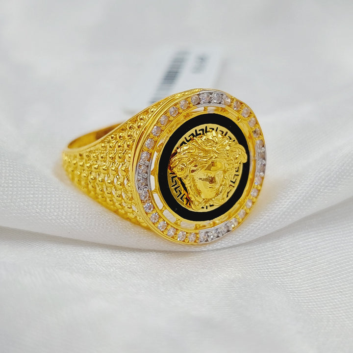 21K Virna Zirconia Ring Made of 21K Yellow Gold by Saeed Jewelry-26801