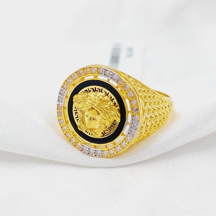 21K Virna Zirconia Ring Made of 21K Yellow Gold by Saeed Jewelry-26801