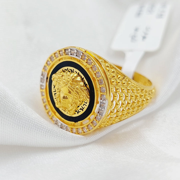 21K Virna Zirconia Ring Made of 21K Yellow Gold by Saeed Jewelry-26801