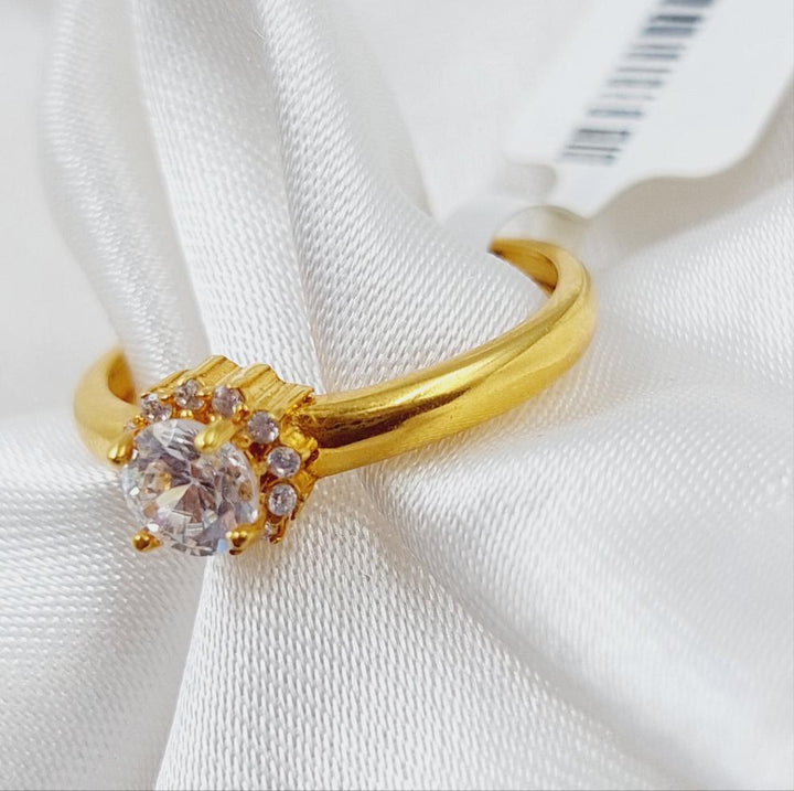 21K Wedding Ring Made of 21K Yellow Gold by Saeed Jewelry-محبس-ذبلة-2