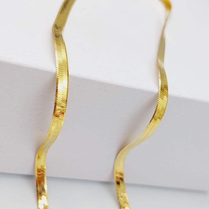 21K Wide Fancy Chain Made of 21K Yellow Gold by Saeed Jewelry-25299