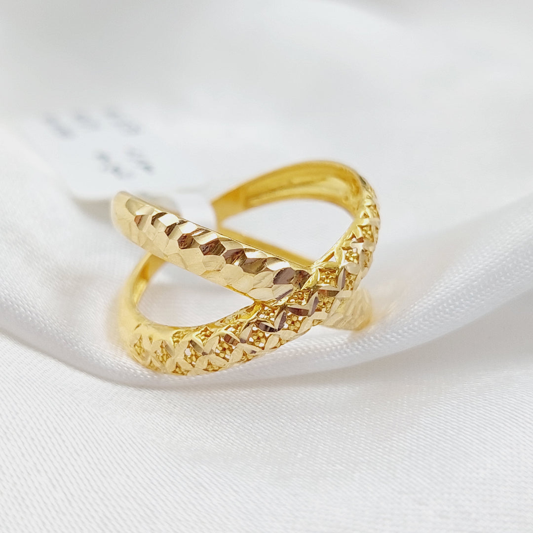 21K X Ring Made of 21K Yellow Gold by Saeed Jewelry-26824