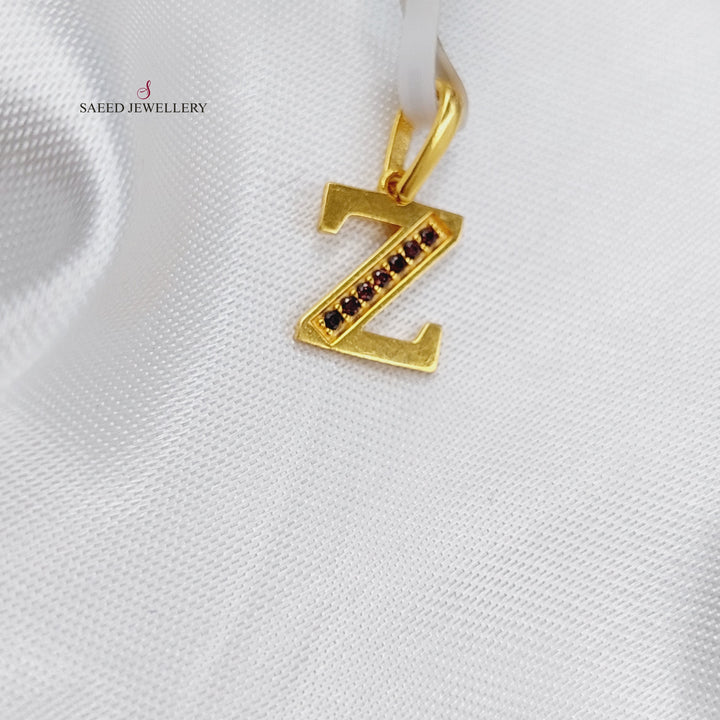 21K Z Letter Pendant Made of 21K Yellow Gold by Saeed Jewelry-z-تعليقة-حرف