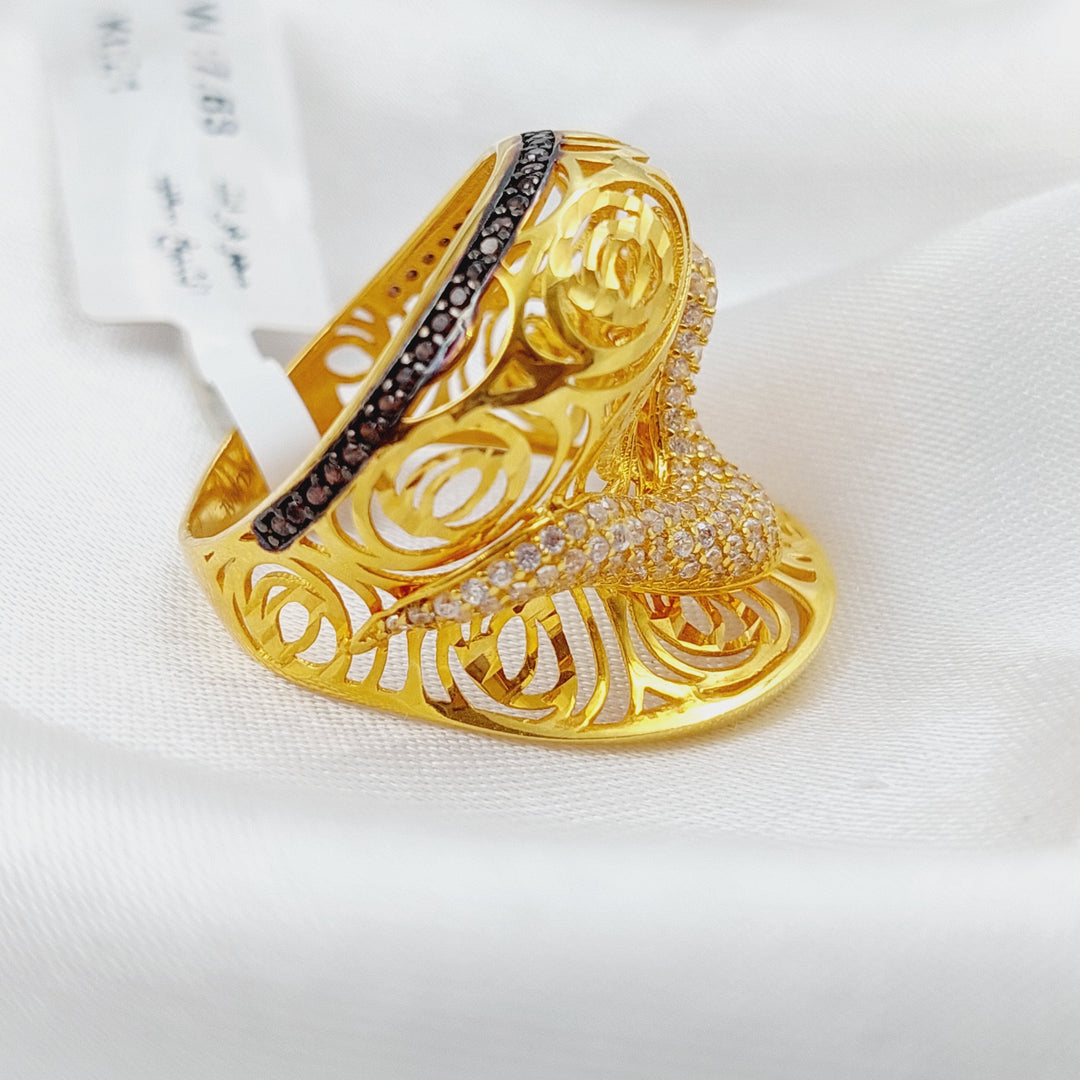 21K Zirconia Ring Made of 21K Yellow Gold by Saeed Jewelry-10312