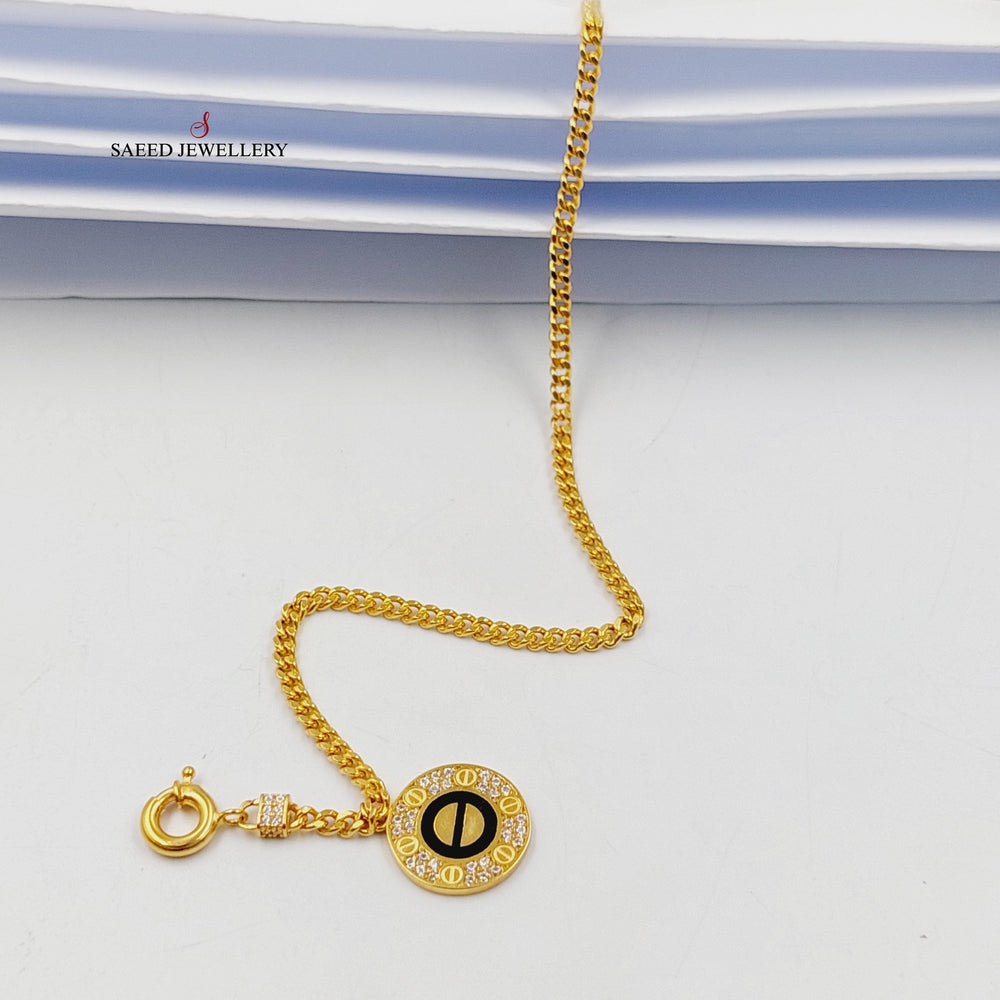 21K خلخال فيرنا مينا مرصع-مجوهرات الشيخ سعيد-Saeed Jewelry 