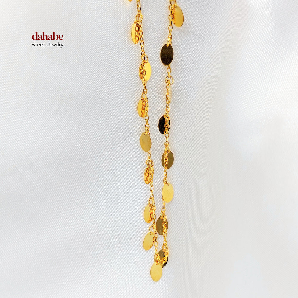 21K خلخال قلب مرصع-مجوهرات الشيخ سعيد-Saeed Jewelry 