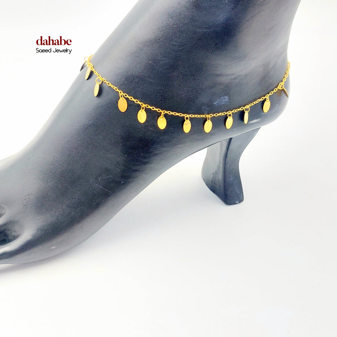 21K خلخال قلب مرصع-مجوهرات الشيخ سعيد-Saeed Jewelry 