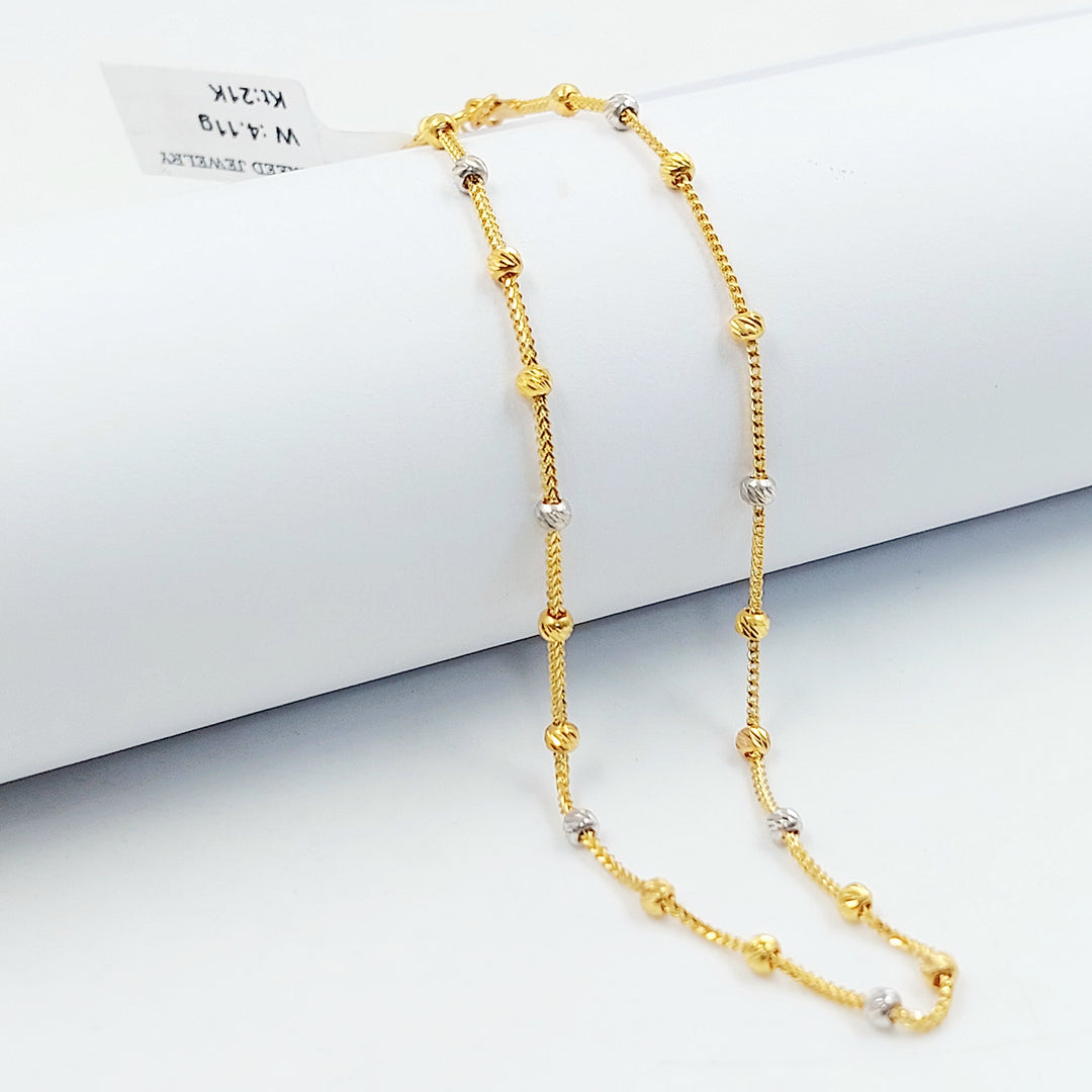 21K خلخال قلب مرصع-مجوهرات الشيخ سعيد-Saeed Jewelry 