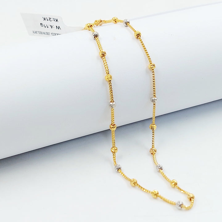 21K خلخال قلب مرصع-مجوهرات الشيخ سعيد-Saeed Jewelry 